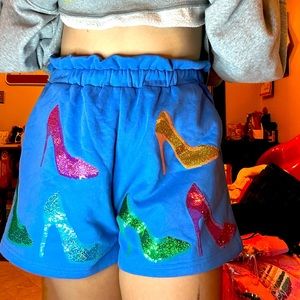 QUEEN OF SPARKLES HIGH HEEl shorts